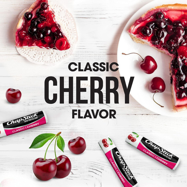 Chapstick Classic Cherry Lip Balm – Fruity & Sweet Lip Moisturizer for Dry Lips 0.15 Oz