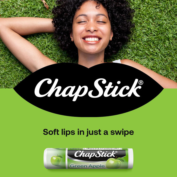 Chapstick Lip Moisturizer Green Apple 12-Pack – Bulk Lip Balm Sweet & Tangy 0.15 Oz Ea