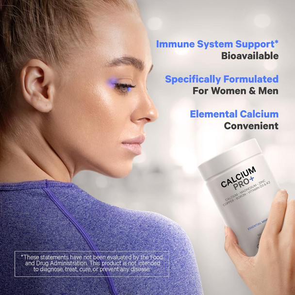 Codeage Calcium 500mg Supplement Vitamin D3 Magnesium Zinc Copper Boron Vitamin K2-2-Month Supply - Elemental Calcium Pills & High Calcium Vitamins Non-GMO - 120 Capsules