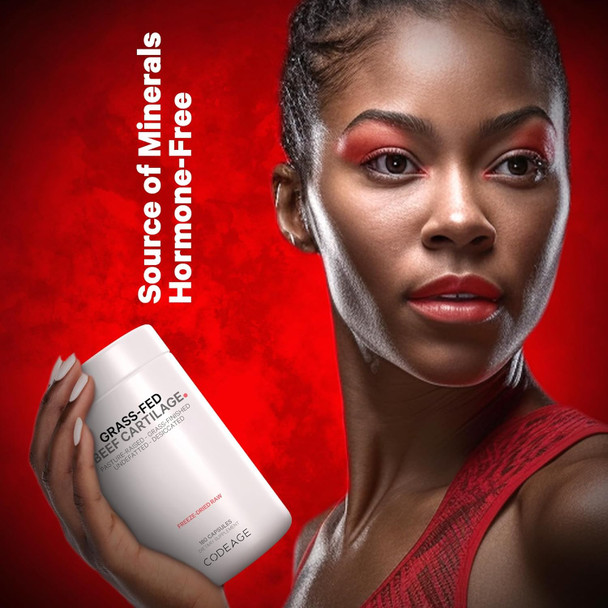 Codeage Grass Fed Beef Cartilage Supplement - ze Dried Non-Defatted Desiccated Beef Tracheal Bovine Cartilage & Liver Pills – Pasture Raised Argentina Beef Vitamins - Non-GMO -180 Capsules