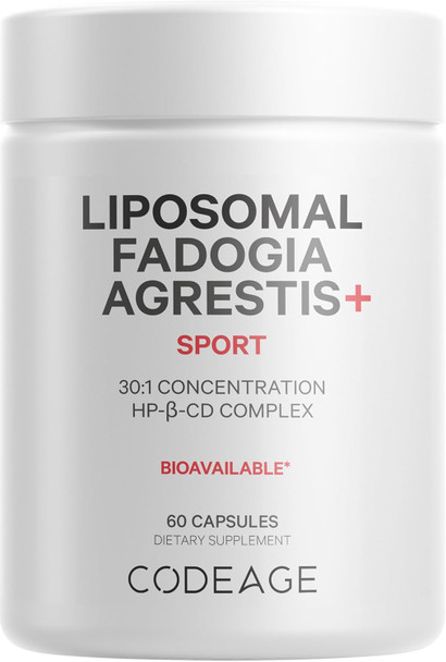 Codeage Liposomal Fadogia Agrestis 600mg Supplement - Fadogia Agrestis 30:1 Extract Vitamin D3 Zinc Fenugreek BioPerine Black Pepper - 2-Month Supply - Liposomal Delivery - Non-GMO 60 Capsules
