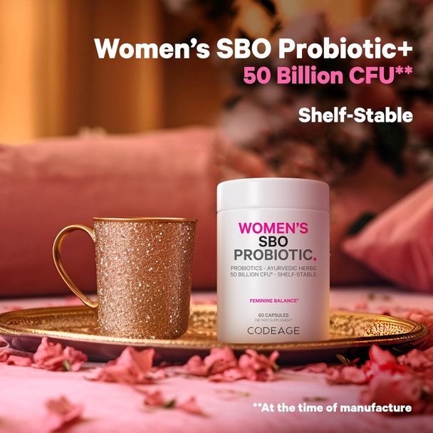 Codeage Women’s Probiotics Supplement - 50 Billion CFUs - SBO Probiotics & Prebiotics - Cranberries - Feminine Health - Fermented Botanical Blend Whole Food Supplement - Vegan Non-GMO - 60 Capsules Codeage Women’s Probiotics Supplement - 50 Billion CFUs - SBO Probiotics & Prebiotics - Cranberries - Feminine Health - Fermented Botanical Blend Whole Food Supplement - Vegan Non-GMO - 60 Capsules