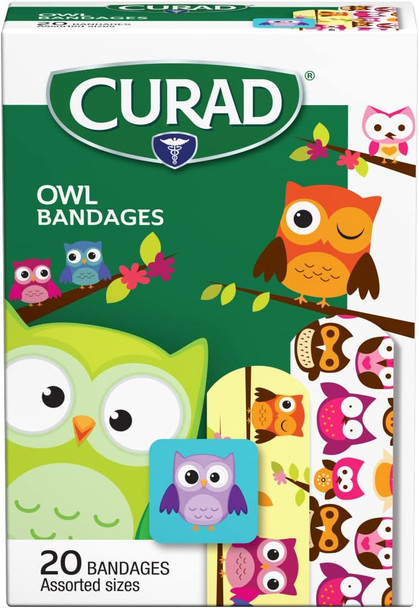 Curad Bandages Owls 6 boxes of 20 120 Piece Assortment