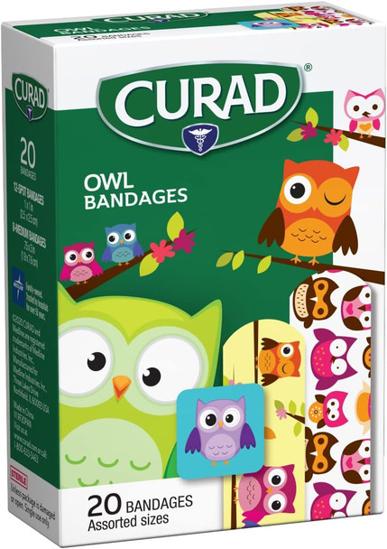 Curad Bandages Owls 6 boxes of 20 120 Piece Assortment