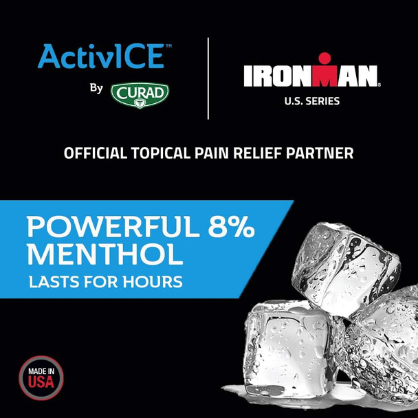 Curad Ironman ActivICE Topical Cooling Spray Pain Relief for Arthritis Joint Muscle Back & Body Aches & Pain 4-oz (3 Count)