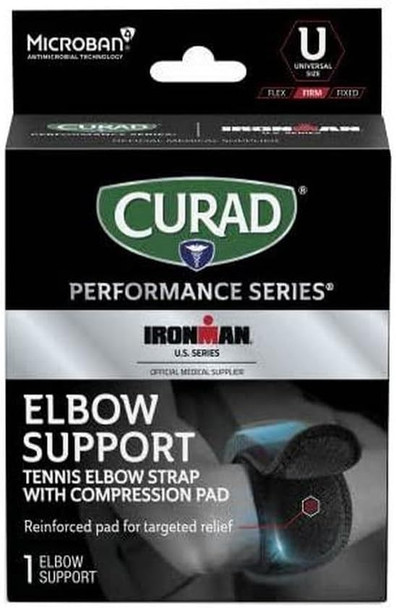 Curad Performance Series Ironman Elbow Support Dual Wrap-Around Strap Universal 1 Each