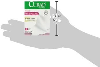 Curad SoothePlus Prosorb Rolled Gauze 2" x 2.5 yd. Not Made from Natural Rubber Latex Pack of 24