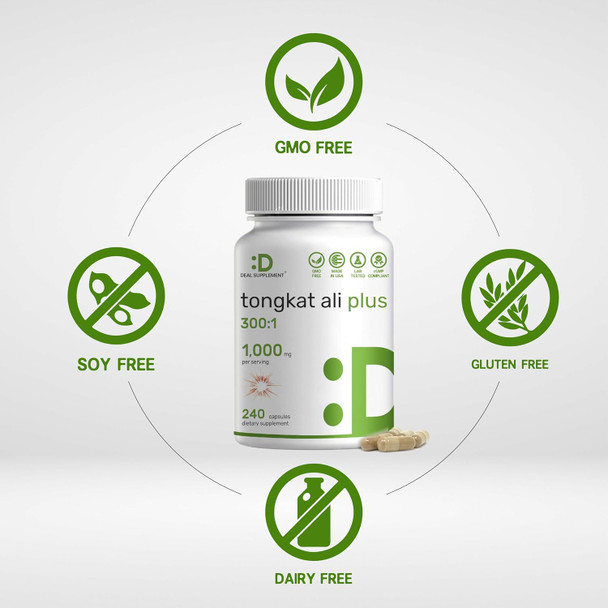 Deal Supplement 2 Pack Tongkat Ali Extract 300:1 with Horny Goat Weed 1100mg 480 Capsules – Indonesian Longjack Eurycoma Longifolia Root – Extra Strength Herbal Supplement for Energy