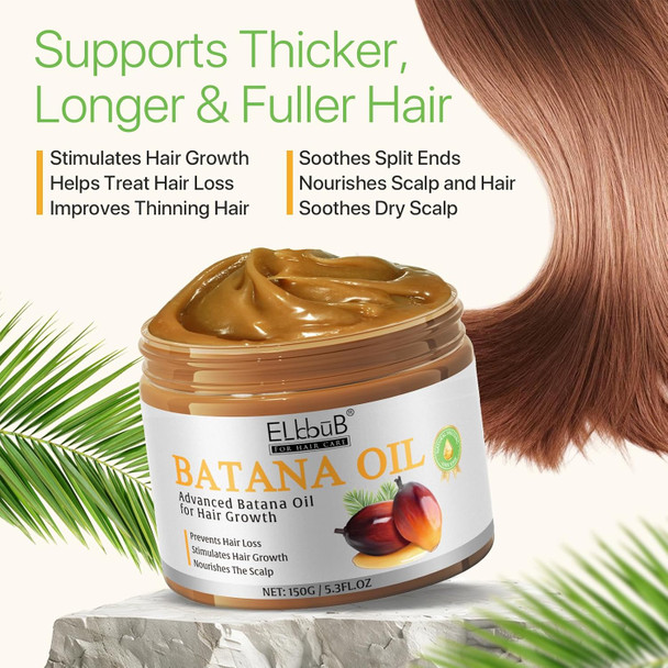 Elbbub Raw Batana Oil for Hair Growth and Repair -100% Pure Unrefined Oil from Honduran Rainforests Prevent Hair Loss and Enhances Hair Thickness in Men & Women Elbbub Raw Batana Oil for Hair Growth and Repair -100% Pure Unrefined Oil from Honduran Rainforests Prevent Hair Loss and Enhances Hair Thickness in Men & Women