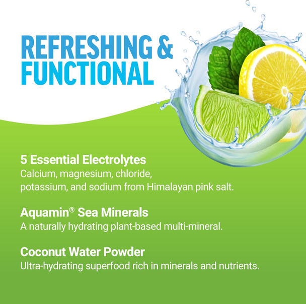 Force Factor Liquid Labs Electrolytes Powder Packets—Lemon Lime—Hydration Packets to Make Electrolyte Water with 5 Essential Electrolytes Vitamins Minerals and Antioxidants 20 Stick Packs