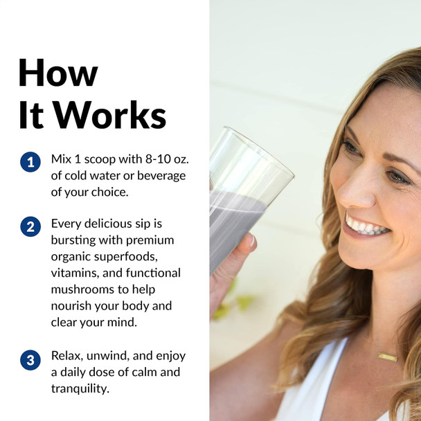 Force Factor Organics Blues Superfood Powder for Stress Relief and Mood Support with Ashwagandha Blue Spirulina Powder Cordyceps and Lion’s Mane Vegan and Non-GMO Summer Berry 30 Servings