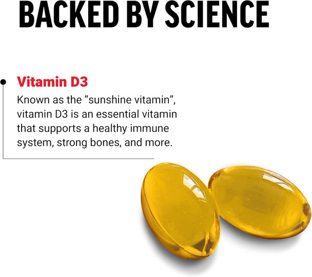 Force Factor Vitamin D3 5000 IU Softgels High-Potency Vitamin D Supplement to Support Immunity and Bone Health Premium Quality No Preservatives 120 Softgels