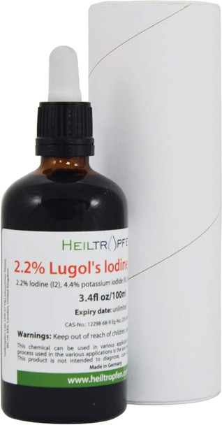 Heiltropfen 2.2% Lugol's Iodine Solution 3.4 Fl Oz | Pharmaceutical Grade Ingredients | Lugols Solution Made with Iodine and Potassium Iodide. ®