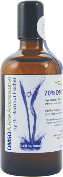 Heiltropfen Roll On DMSO and Aloe Arborescense by Dr. Hartmut Fischer | Amber Glass Bottle with Roll On | 3.4 Fl Oz - 100 ml | High Purity