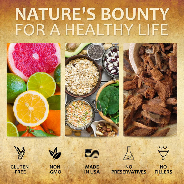 Herbalicious Quinine Immune Guard - Quinine Capsules Supplement with Vitamin C D3 Zinc - for Muscle Cramps Relief & Stomach Wellness - Non-GMO Cinchona Bark Herbal Supplements - 500mg 60 Capsules