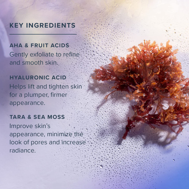 Heritage Store Aura Glow Facial Mask Brightening & Refining Treatment All Skin Types Exfoliating Gel Mask with AHA & Fruit Acids Hyaluronic Acid Sea Moss & Clear Quartz Vegan Paraben 2oz