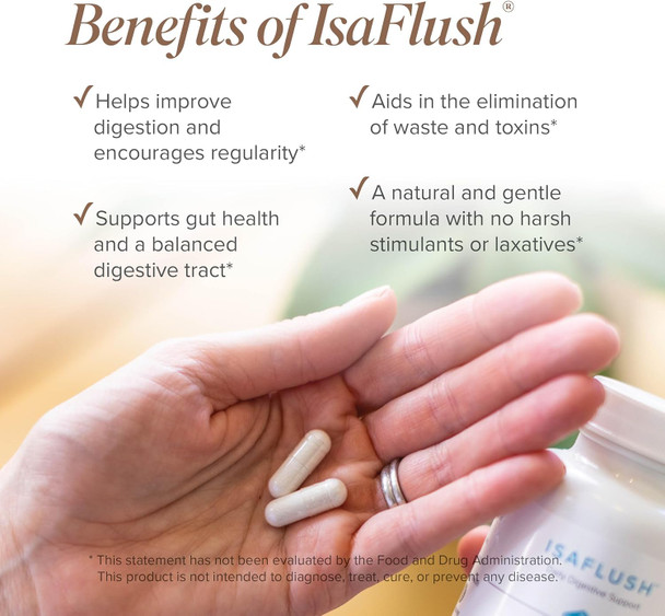 Isagenix IsaFlush - Gentle Digestive Support with Balanced Minerals Encouraging Regularity - No Harsh Laxatives - 60 Capsules