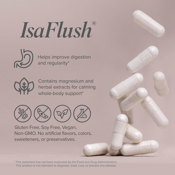 Isagenix IsaFlush - Gentle Digestive Support with Balanced Minerals Encouraging Regularity - No Harsh Laxatives - 60 Capsules