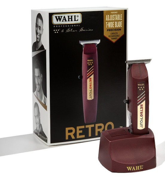 Wahl Professional 5-Star Cordless Retro T-Cut Trimmer with 60 Minute Run Time for Professional Barbers and Stylists - Model 8412