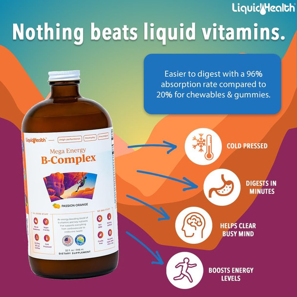 Liquidhealth Mega Energy B-Complex & Attention Teens & Kids Liquid Vitamins Bundle for Children - Improve Focus & Concentration Boost Mood Increase Natural Energy Levels - Vegan Non-GMO Liquidhealth Mega Energy B-Complex & Attention Teens & Kids Liquid Vitamins Bundle for Children - Improve Focus & Concentration Boost Mood Increase Natural Energy Levels - Vegan Non-GMO