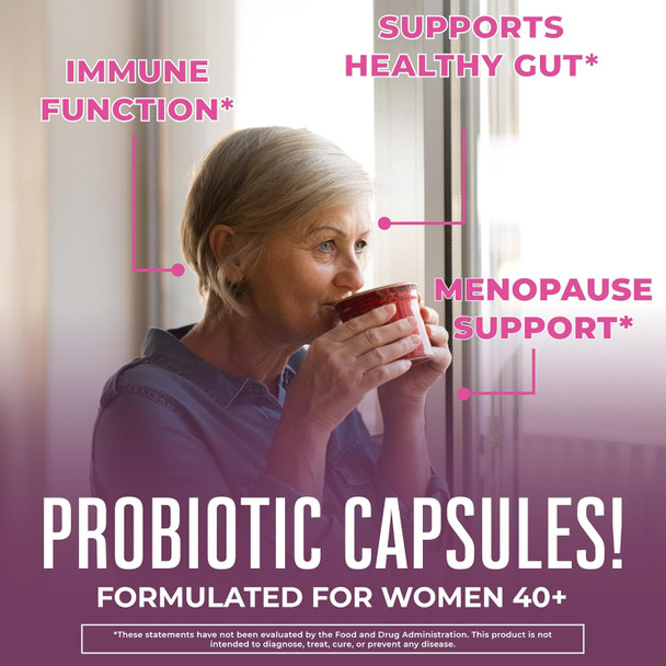 Maryruth Organics 3-in-1 Daily Health 40+ Probiotics for Women | Clinically Tested | Estrogen Supplement for Women | 50 Billion CFU | Allergen | 30 ct