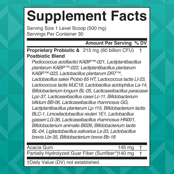 Maryruth Organics 3-in-1 Gas & Bloat Probiotics | Probiotics for Normal Digestive Function | Probiotics for Women & Men | Prebiotics & Postbiotics | 60 Billion CFU | Shelf Stable | 0.5 oz