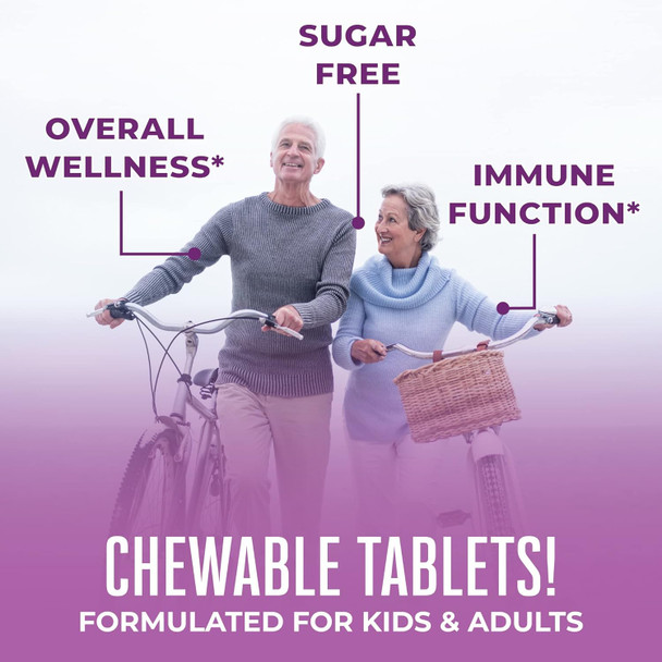 Maryruth Organics Elderberry + Vitamin C Chewable Tablets | Sambucus nigra | Black Elderberry for Immune Support | 3 Month Supply | Gluten | Non-GMO | 90 Servings