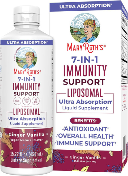 Maryruth Organics Elderberry Liquid with Vitamin C and Zinc for Adults & Kids | 7 in 1 Immune Support & Defense Liquid Vitamins | Vegan | Gluten | Non-GMO | 30 Servings