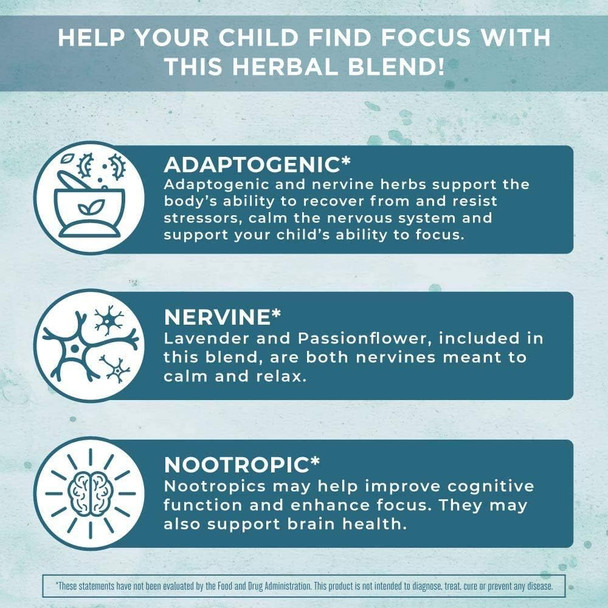 Maryruth Organics Kids Brain Supplements for Memory and Focus USDA Organic Drops with Ginkgo Biloba Rhodiola Root & Licorice Root Focus & Attention Calm Vegan Non-GMO Gluten 30 Servings