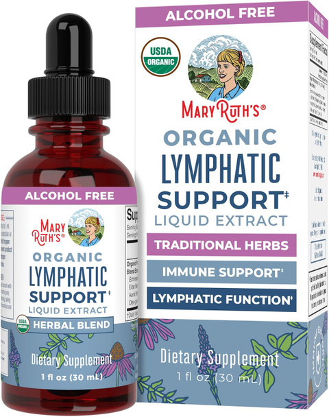 Maryruth Organics Lymphatic Support Drops by | USDA Organic Lymphatic Cleanse Immune Support Supplement| Lymphatic Support with Echinacea & Elderberry | Blue Vervain | Vegan | Non-GMO | 30 Servings