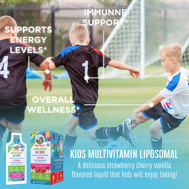 Maryruth Organics Multivitamin for Kids Sugar Kids Multivitamin Liquid Vitamins for Kids Immune Support Supplement Cognitive Health & Overall Wellness USDA Organic Vegan Non-GMO 1 Serving