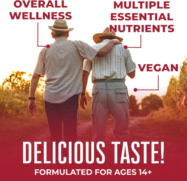 Maryruth Organics Multivitamin Multimineral Vita-Beans for Women & Men | Vegan Chewable Vitamins for Ages 14+ | Immune Support | Bone Health | Raspberry Flavor | 90 Count