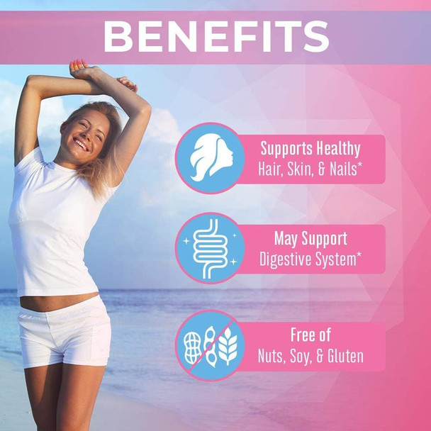 Maryruth Organics Probiotic Collagen 1 Month Supply Collagen Pills Collagen & Probiotic Capsule for Hair Skin & Nails Biotin for Adults Vegan Non-GMO Gluten 60 Count