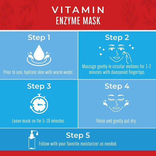 Maryruth Organics Skin Treatment Mask Vitamin Enzyme Mask (Plant Based) Anti-Aging Provides Vitamins and Glycolic Acid Remove Dead Skin Cells 4 Ounce (Pack of 1) for Men and Women