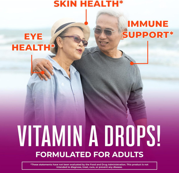 Maryruth Organics USDA Organic Vitamin A Liquid Drops | 3 Month Supply | Immune Support Eye Health Skin Health for Ages 14+ | 750mcg per Serving | Sugar | Vegan | Non-GMO | Gluten | 1oz