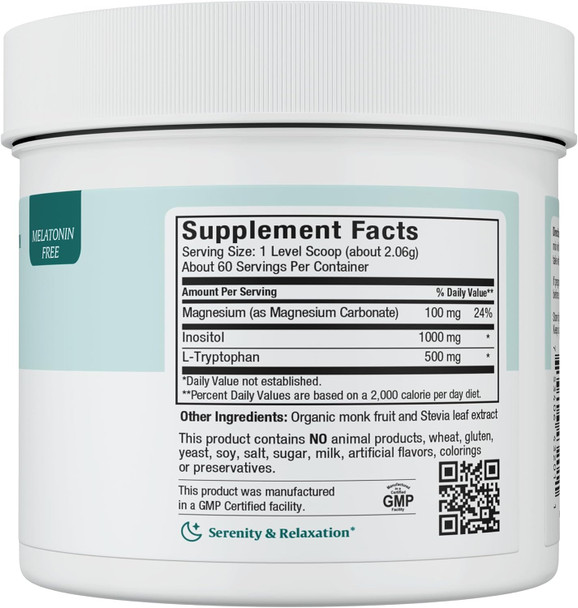 Maxi Health - Sleep Powder with Magnesium Inositol & L-Tryptophan - Zero Melatonin Non Habit Forming Sleep Aid - Easy Drink Mix Relaxing Sleep Drink Supplement for Bedtime 4.4 Oz Sleep-O-Powder