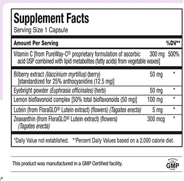 Maxi Health Bilberry Supreme With Eyebright And Lutein Eye Support Formula 120 Count
