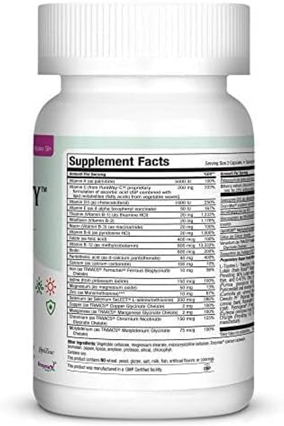 Maxi Health Longevity - Multivitamins & Minerals Supplement for Women Over 50-60 Capsules - Kosher