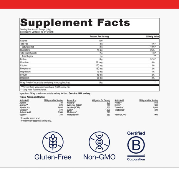 Metagenics BioPure Protein - Whey Protein Powder with Immunoglobulins - 16 g Protein - with Serine L-Histidine & Magnesium - Non-GMO & Gluten- - 12.17 oz