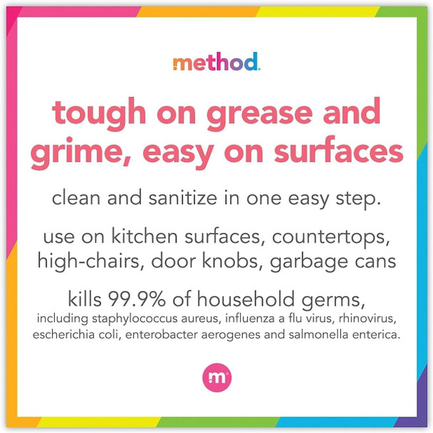 Method Antibacterial Bathroom Cleaner Kills 99.9% of household germs Spearmint 28 Fl Oz (Pack of 8)