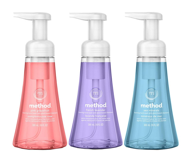 Method Foaming Hand Soap 3 Scent Variety Pack Pink Grapefruit French Lavender1 Sea Minerals 10 oz each. 3 Count (Variety Pack)