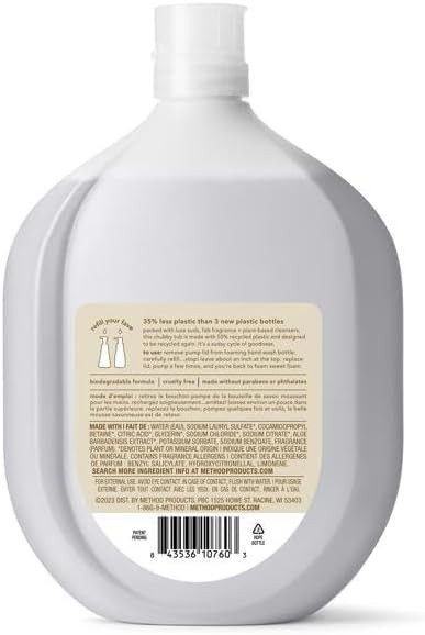 Method Foaming Hand Soap Refill Ylang Ylang + Hyacinth Biodegradable Formula 28 Fl Oz (Pack of 1)