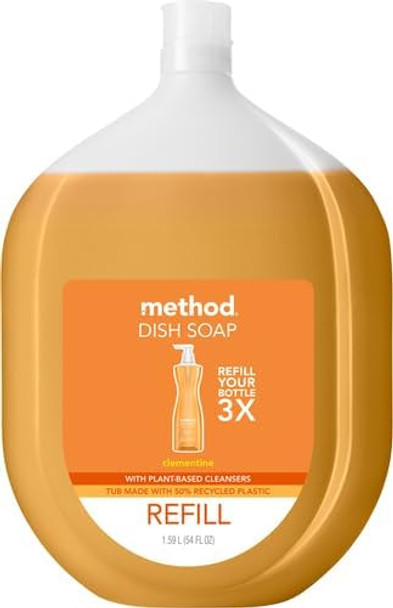 Method Gel Dish Soap Refill Clementine Recylable Bottle Biodegradable formula 54 Fl Oz (Pack of 1) Method Gel Dish Soap Refill Clementine Recylable Bottle Biodegradable formula 54 Fl Oz (Pack of 1)
