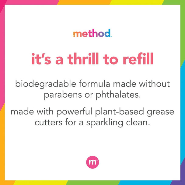 Method Gel Dish Soap Refill Sea Minerals Biodegradable Formula Tough on Grease 36 Fl Oz (Pack of 2)