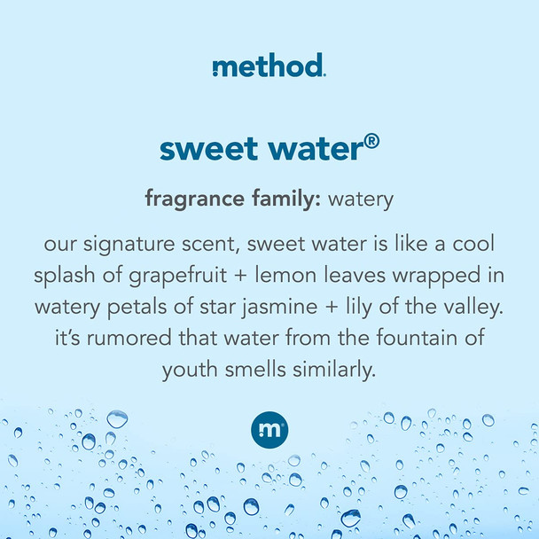 Method Gel Hand Soap Refill Sweet Water Recyclable Bottle Biodegradable Formula 34 oz (Pack of 4)