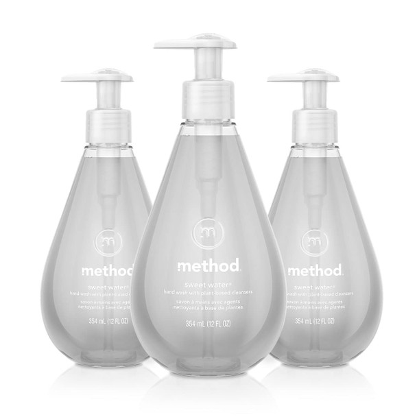 Method Gel Hand Soap Sweet Water Biodegradable Formula 12 fl oz (Pack of 3)