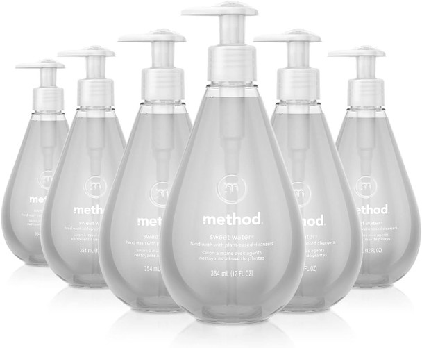 Method Gel Hand Soap Sweet Water Biodegradable Formula 12 fl oz (Pack of 6)