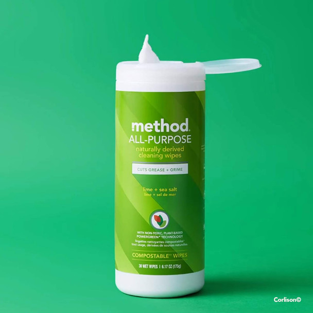 Method PRODUCTS PBC 1880 Lime and Sea Salt All-Purpose Cleaning Wipes 30-count