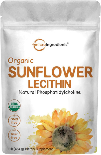 Micro Ingredients Organic Sunflower Lecithin Powder 1 Pound Sustainable Farmed Cold Pressed Rich in Phosphatidyl Choline and Protein Making Liposomal Vitamin C Lactation Supplement Non-GMO Micro Ingredients Organic Sunflower Lecithin Powder 1 Pound Sustainable Farmed Cold Pressed Rich in Phosphatidyl Choline and Protein Making Liposomal Vitamin C Lactation Supplement Non-GMO