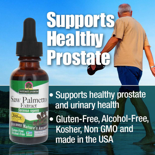 Nature'S Answer Alcohol- Saw Palmetto Berry Extract 1-Fluid Ounce | Prostate Support | Natural Urinary Health | Promotes Hair Growth Nature'S Answer Alcohol- Saw Palmetto Berry Extract 1-Fluid Ounce | Prostate Support | Natural Urinary Health | Promotes Hair Growth
